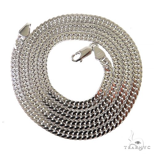 14K White Gold Double Curb Link Chain 22 inches 4.6mm 68969
