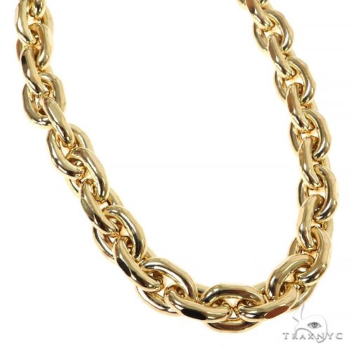14K Yellow Gold Hollow Anchor Cable Link 18 Inches 7.5mm 68313