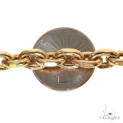 14K Yellow Gold Hollow Anchor Cable Link 18 Inches 7.5mm 68313