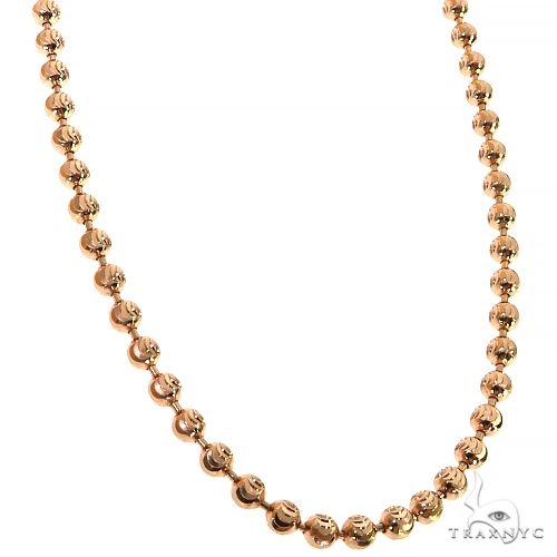 14k Rose Gold Moon Cut Chain 24 inches 3mm   64609