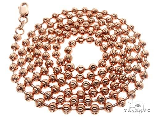 14k Rose Gold Moon Cut Chain 26 Inches 3.5mm   65181