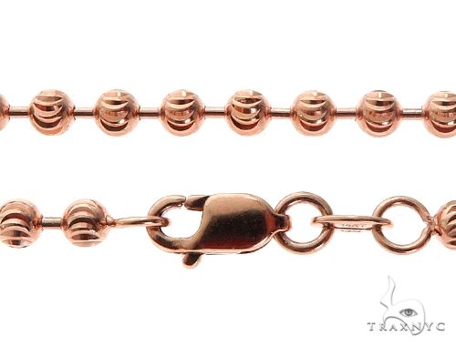 14k Rose Gold Moon Cut Chain 24 inches 3mm   64609