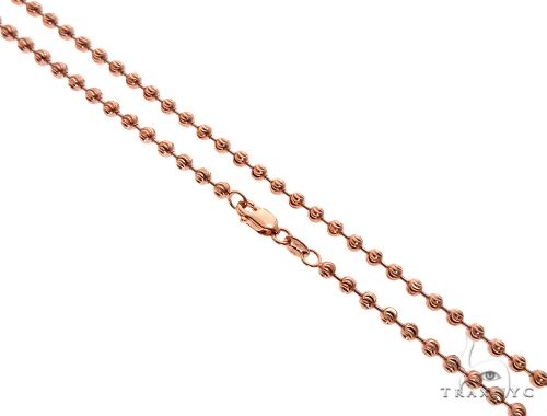 14k Rose Gold Moon Cut Chain 24 inches 3mm   64609