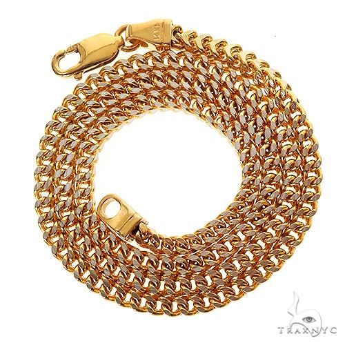 14k Two-Tone Semi-Solid Franco Link Chain 3.5mm 22 Inches 69941