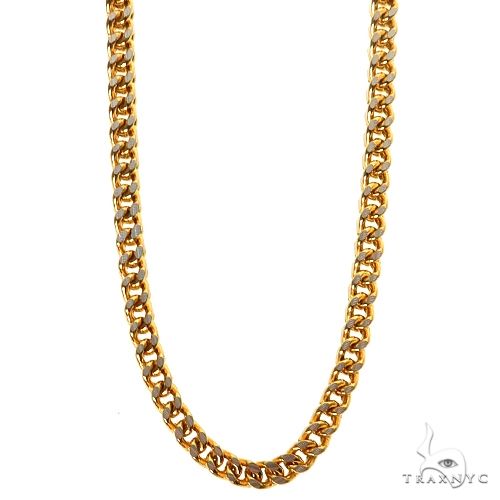 14k Two-Tone Semi-Solid Franco Link Chain 3.5mm 20 Inches 69942