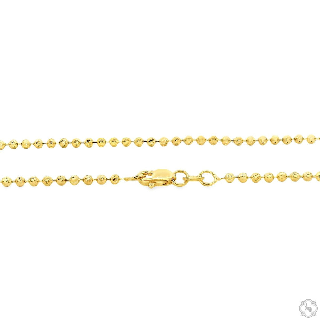 14k Solid Yellow Gold Moon Cut Chain 20 Inches 1.9mm   48481