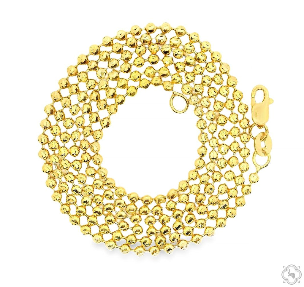 14k Solid Yellow Gold Moon Cut Chain 20 Inches 1.9mm   48481