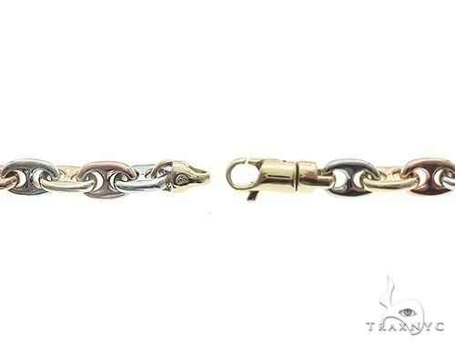 14k Three Tone Gold Solid Anchor Link Chain 66222