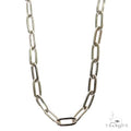 14k White Gold Hollow Paper Clip Link Chain 4.5mm 22 Inches 70208