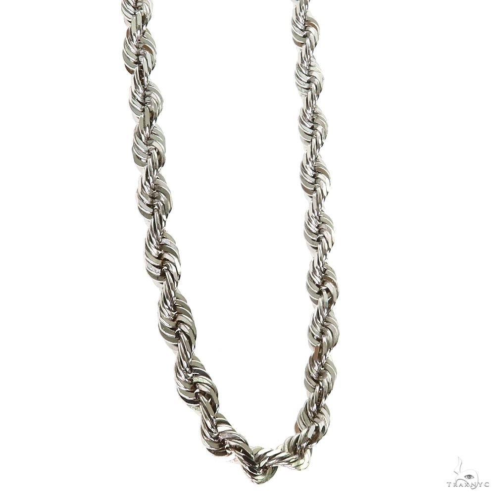 14k White Gold Solid Rope Link Chain 6.6mm 22 inches 70136