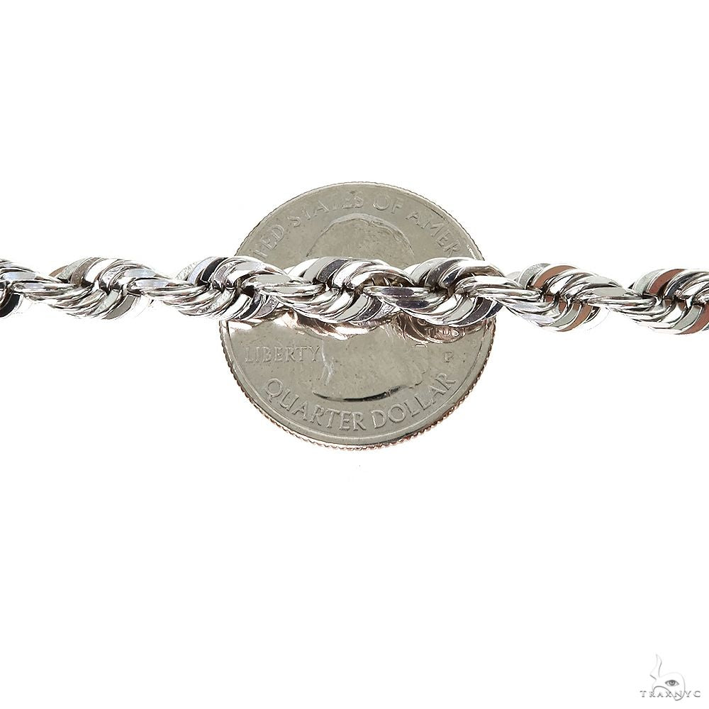 14k White Gold Solid Rope Link Chain 6.6mm 22 inches 70136