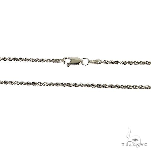 14k White gold Solid Rope Link Chain 2mm 26 inches 68792
