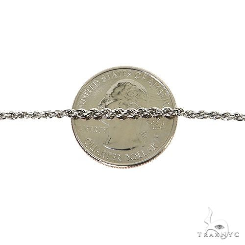14k White gold Solid Rope Link Chain 2mm 26 inches 68792