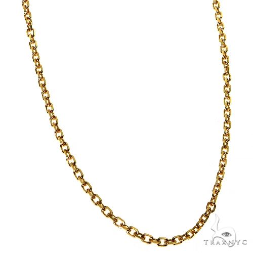 14k  Yellow Gold Solid Cable Chain  1.5mm 16 Inches 38190