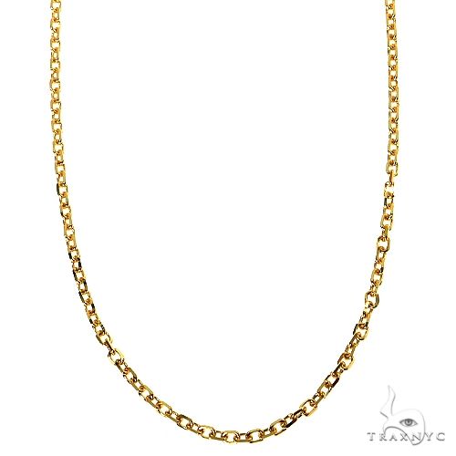 14k  Yellow Gold Solid Cable Chain  1.5mm 16 Inches 38190