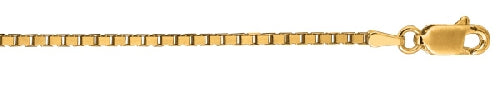14k  Yellow Gold  Shiny Classic Box Chain 1.6mm 18 Inches 38119