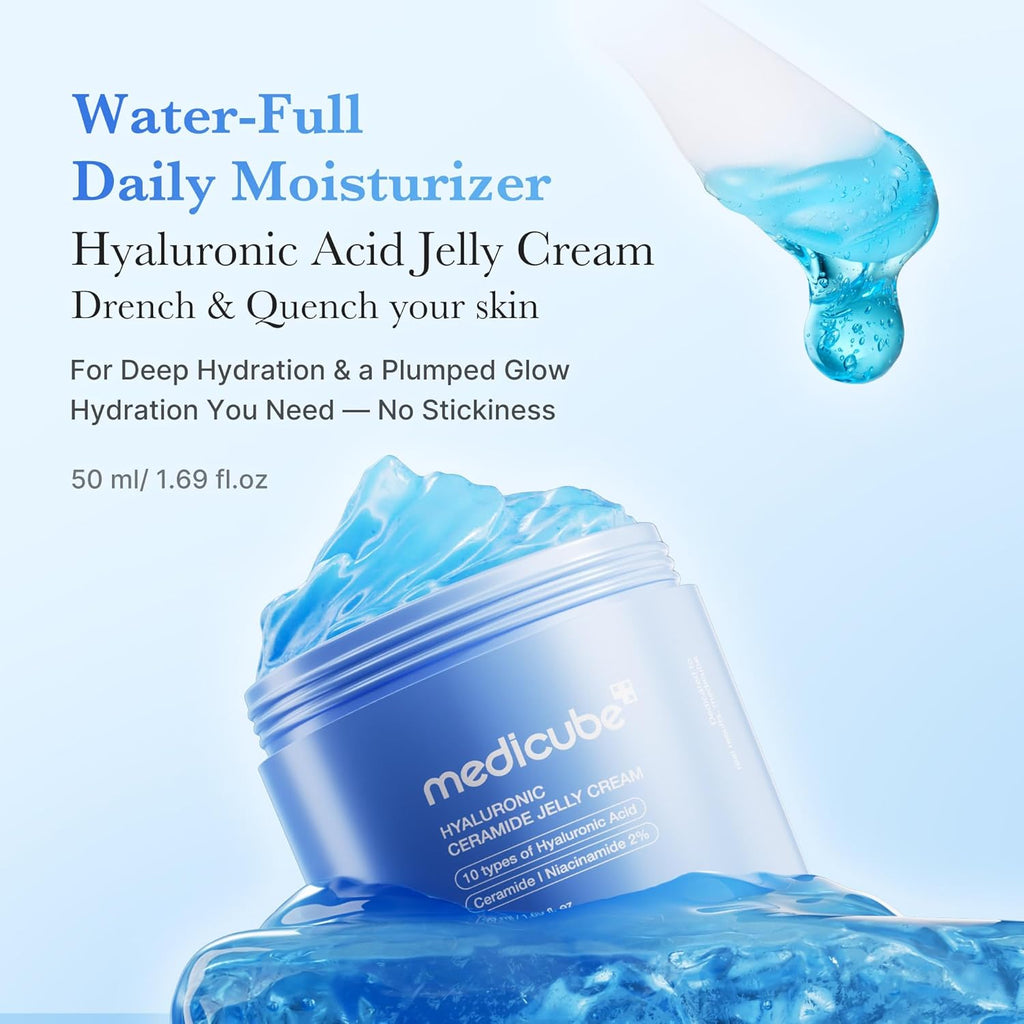 Jelly Cream with Hyaluronic Acid | Daily Moisturizer for All Skin Types | Long-Lasting Hydration with Hyaluronic Acid, Ceramides, Multi Peptides | Supports Skin'S Natural Barrier | 1.69 Fl.Oz