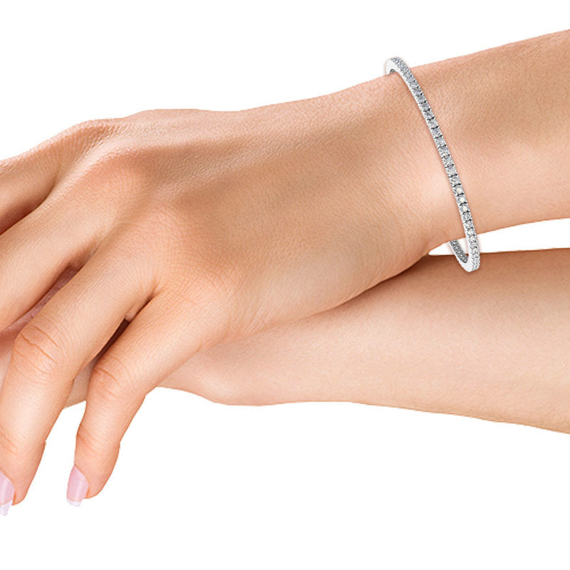 3 Carat Total Weight Lab-Grown Diamond Tennis Bracelet in 14k White Gold