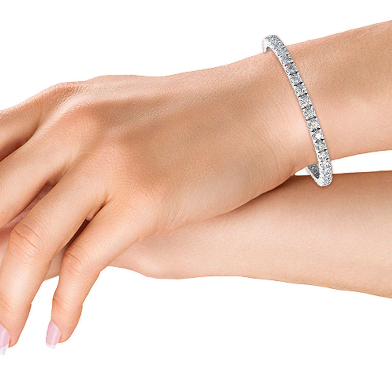 10 Carat Total Weight Lab-Grown Diamond Tennis Bracelet in 14k White Gold
