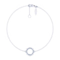 Elegant Sterling Silver Open Circle Bracelet with 1/5ctw Lab-Grown Diamonds