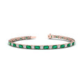 Elegant 14k Rose Gold Azalea Bracelet with Emerald and Diamond Accents
