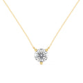 Yellow Gold Three Prong 1ct Lab Grown Diamond Solitaire Stationary Pendant