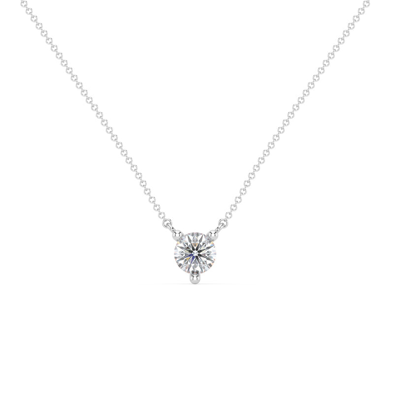 Sterling Silver 1/5ct Lab Grown Diamond Solitaire Stationary Pendant