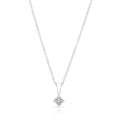 14K White Gold 1/4ct Kite Set Princess Cut Lab Grown Diamond Pendant