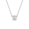 Sterling Silver Asscher 1/4ct Lab Grown Diamond Bezel Solitaire Pendant