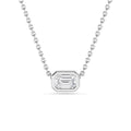 Sterling Silver Emerald 1/4ct Lab Grown Diamond Bezel Solitaire Pendant