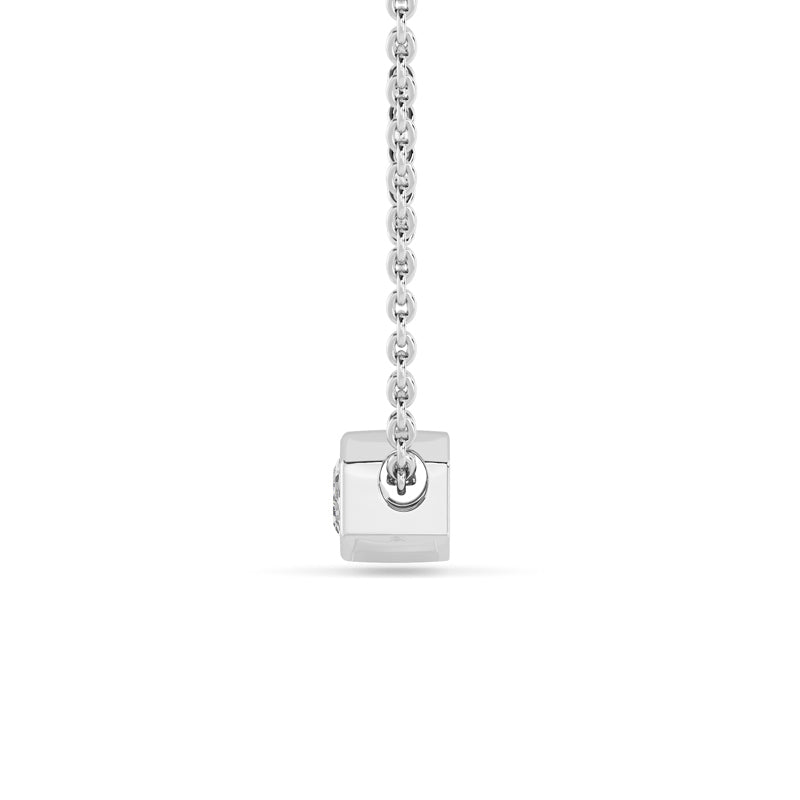 Sterling Silver Emerald 1/4ct Lab Grown Diamond Bezel Solitaire Pendant