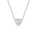 Sterling Silver Heart 1/4ct Lab Grown Diamond Bezel Solitaire Pendant