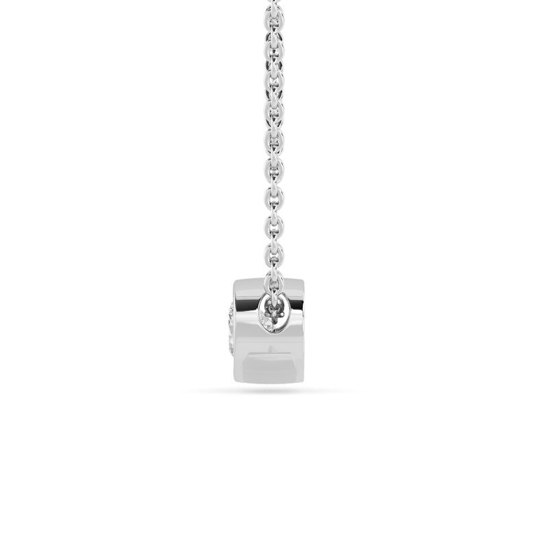 Sterling Silver Heart 1/4ct Lab Grown Diamond Bezel Solitaire Pendant