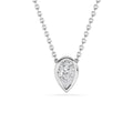 Sterling Silver Pear 1/4ct Lab Grown Diamond Bezel Solitaire Pendant