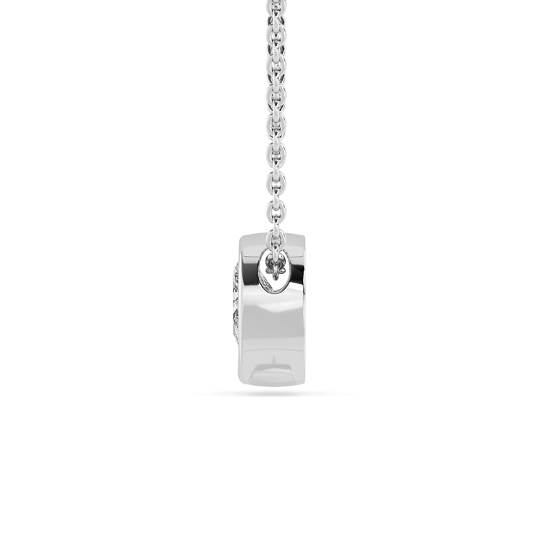 Sterling Silver Pear 1/4ct Lab Grown Diamond Bezel Solitaire Pendant