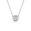 Sterling Silver Round 1/4ct Lab Grown Diamond Bezel Solitaire Pendant