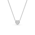 Sterling Silver 1/4ctw Lab Grown Diamond Halo Heart Pendant