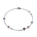 Silver Marin Bezel Set Lilac Ombre Crystal Bracelet