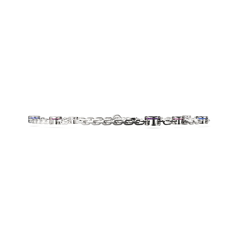 Silver Marin Bezel Set Lilac Ombre Crystal Bracelet