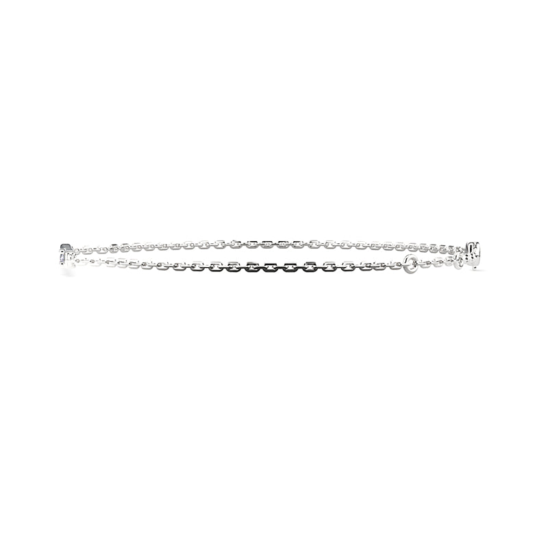 Elegant Sterling Silver Diamond Bar Bracelet