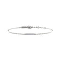 Minimalist Sterling Silver Pave Bar Chain Bracelet