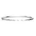 Elegant Silver Starlight Diamond Bangle with Sparkling Accents