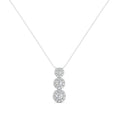 Sterling Silver Drops of Light Lab Grown Diamond Halo Pendant 1/5ctw