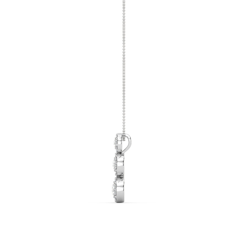 Sterling Silver Drops of Light Lab Grown Diamond Halo Pendant 1/5ctw
