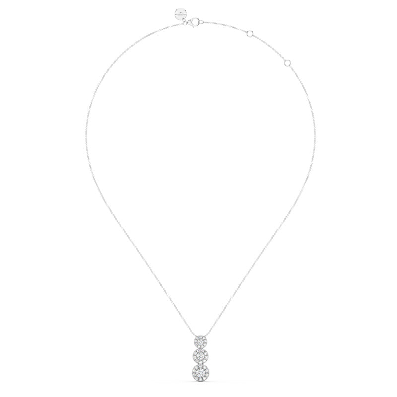 Sterling Silver Drops of Light Lab Grown Diamond Halo Pendant 1/5ctw
