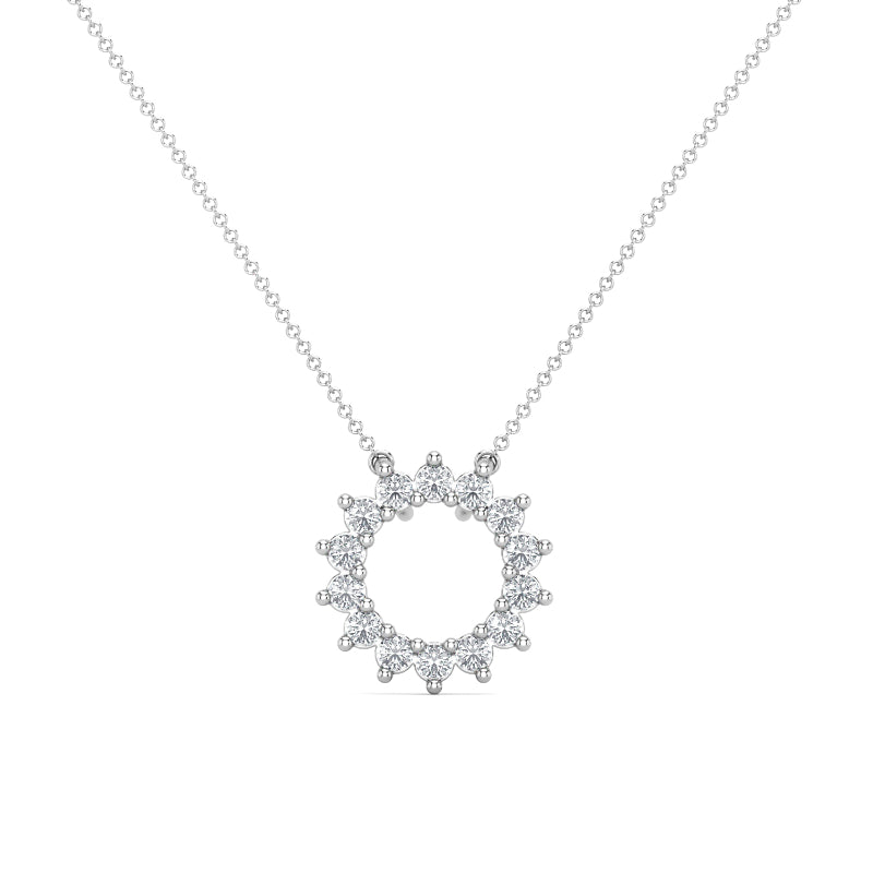 Sterling Silver 1/5ctw Lab Grown Diamond Open Circle Pendant