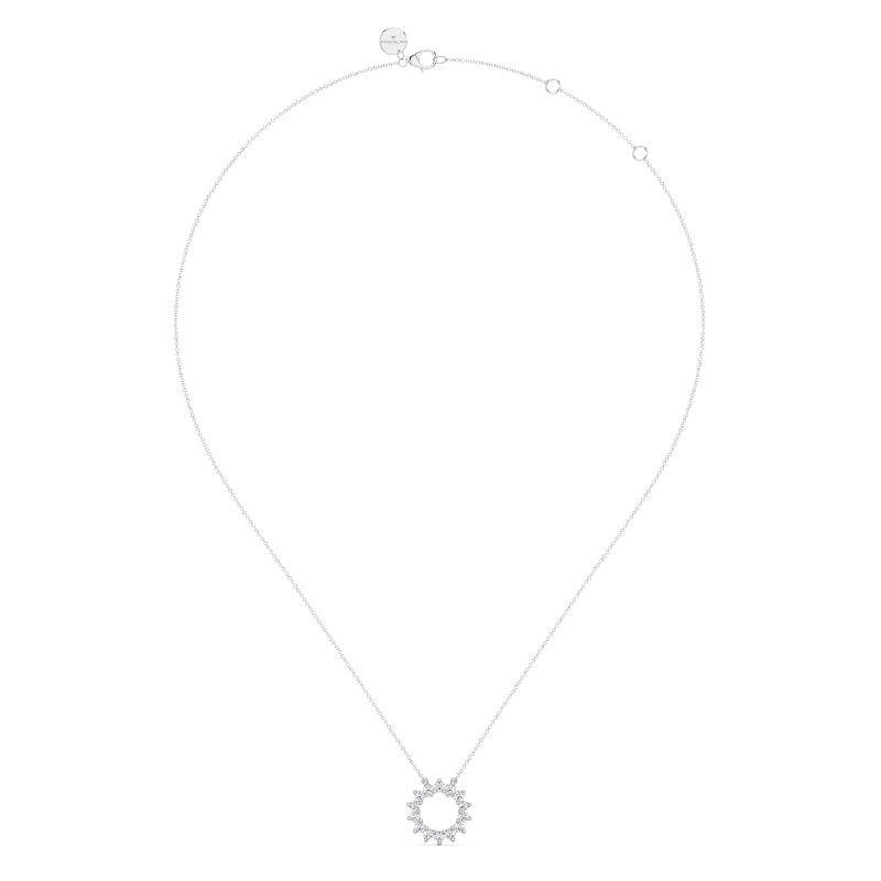 Sterling Silver 1/5ctw Lab Grown Diamond Open Circle Pendant