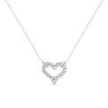 Sterling Silver 1/5ctw Lab Grown Diamond Open Heart Pendant