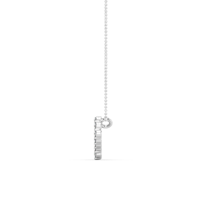 Sterling Silver 1/5ctw Lab Grown Diamond Open Heart Pendant