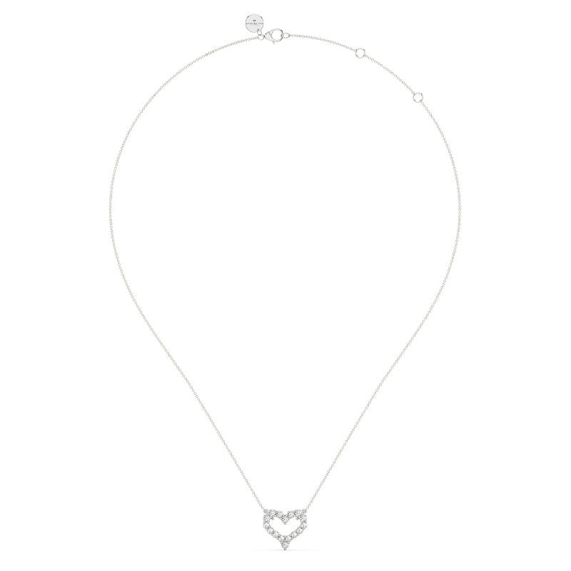 Sterling Silver 1/5ctw Lab Grown Diamond Open Heart Pendant